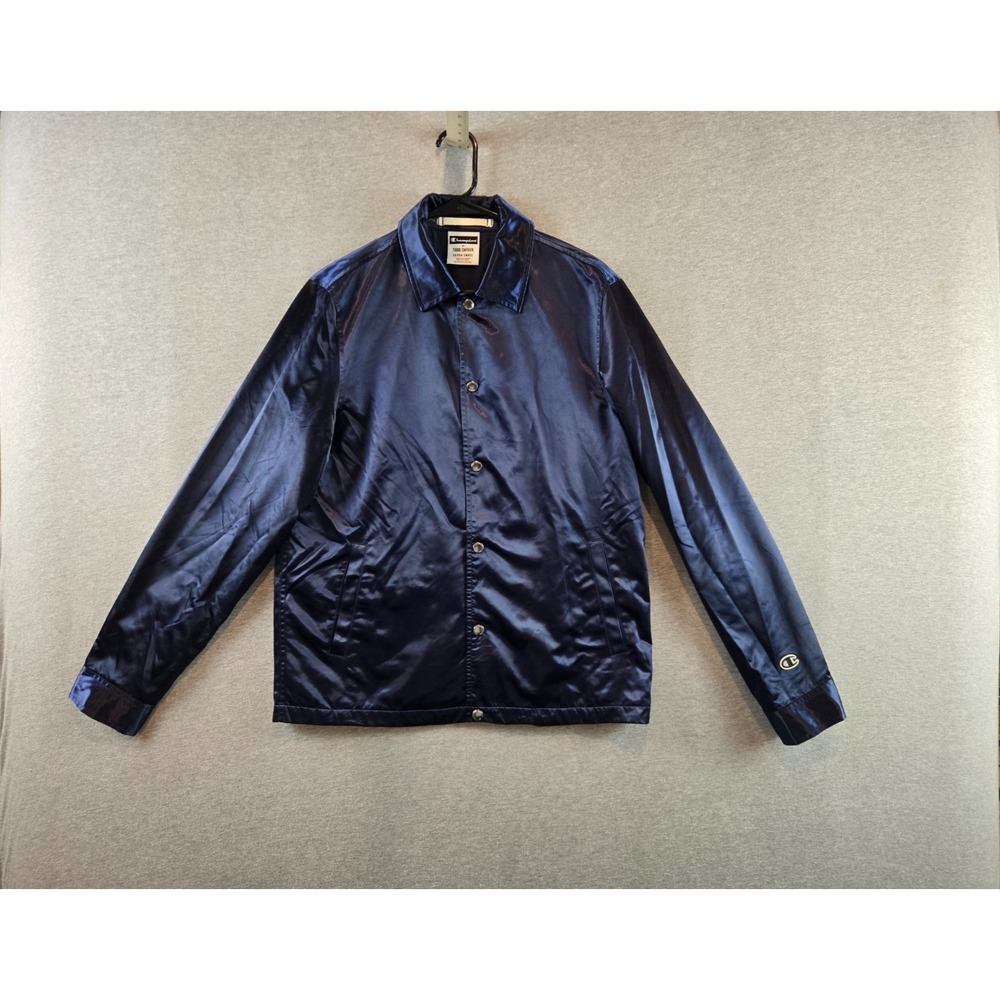 Todd Snyder x Champion Satin Coaches Jacket Mens Size XS Navy Blue Quiet Luxury
